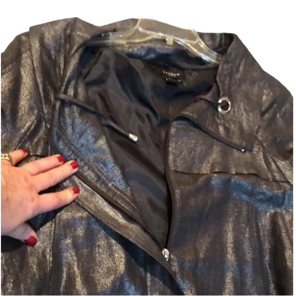 Sandro Sportswear  size XL black very dark metallic gray jacket with 3/4 sleeve - Picture 14 of 16